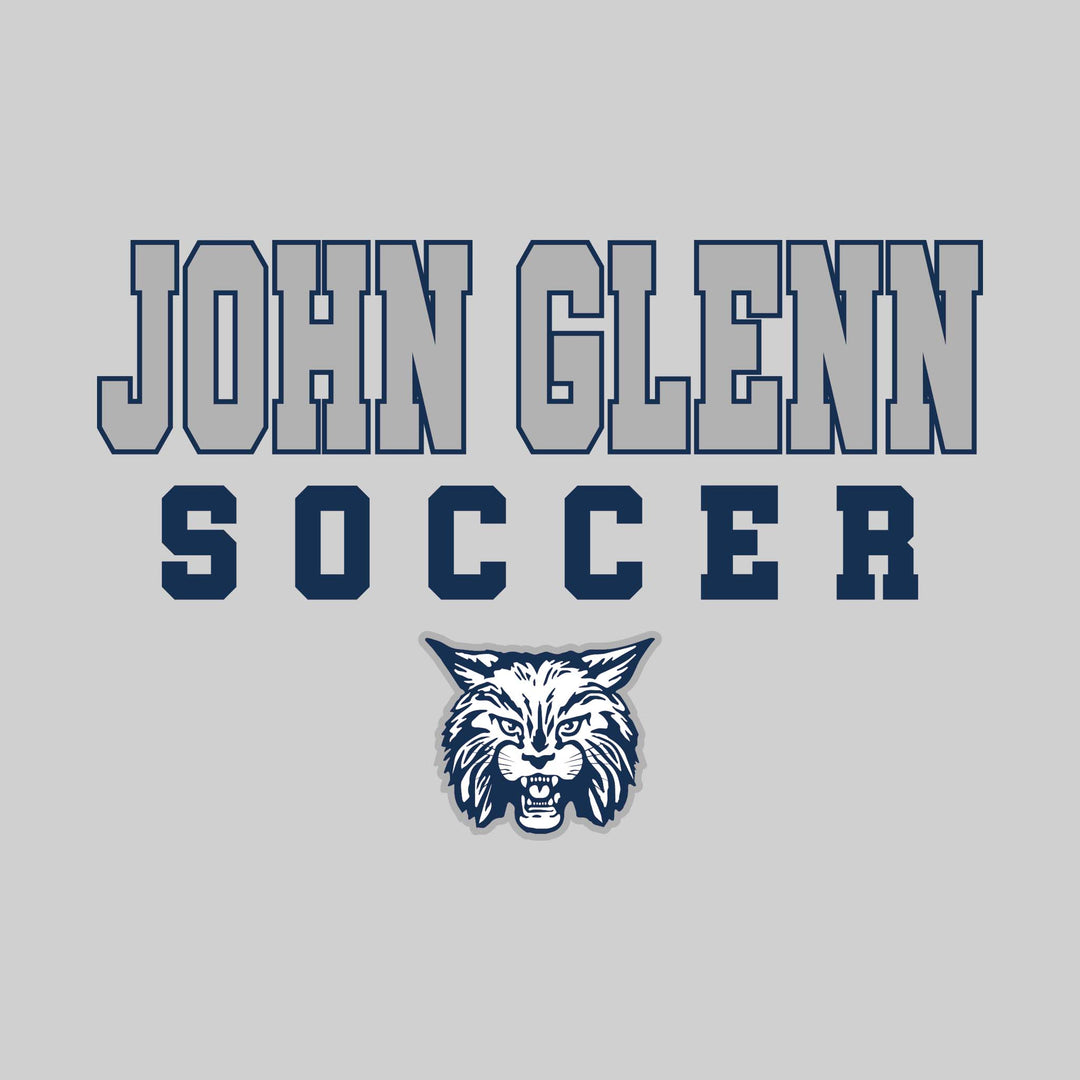 John Glenn Bobcats - Soccer - Outlined School Name with Soccer &amp; Mascot