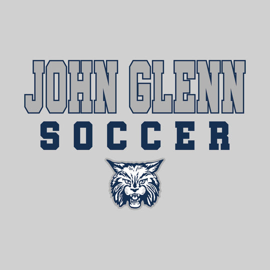 John Glenn Bobcats - Soccer - Outlined School Name with Soccer &amp; Mascot