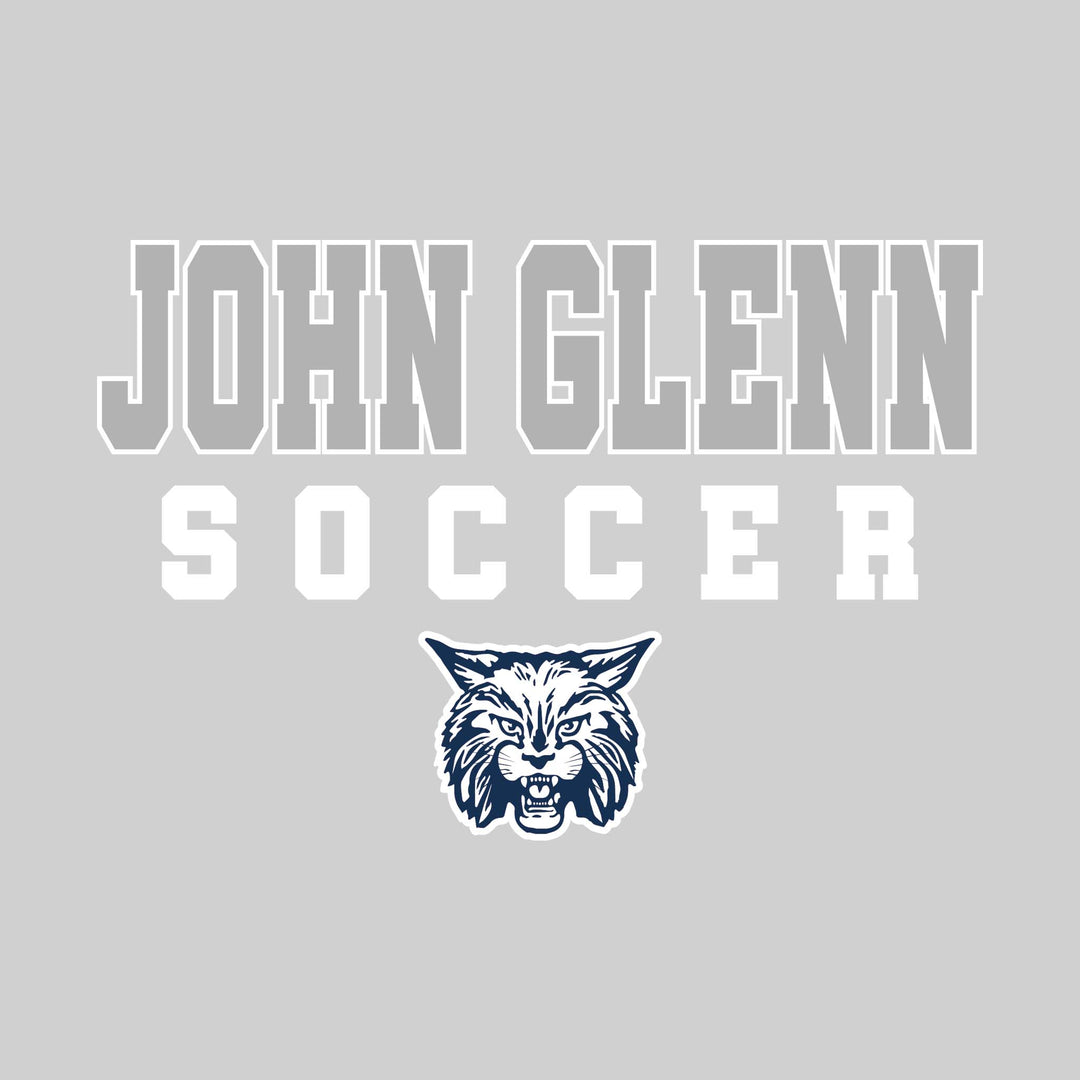 John Glenn Bobcats - Soccer - Outlined School Name with Soccer &amp; Mascot