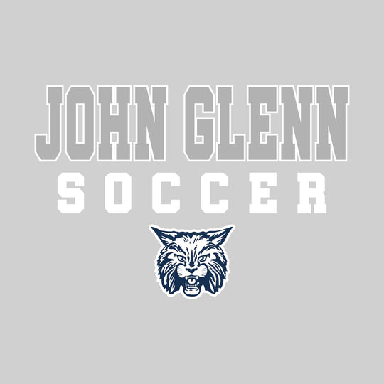 John Glenn Bobcats - Soccer - Outlined School Name with Soccer &amp; Mascot