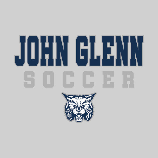 John Glenn Bobcats - Soccer - Outlined School Name with Soccer &amp; Mascot