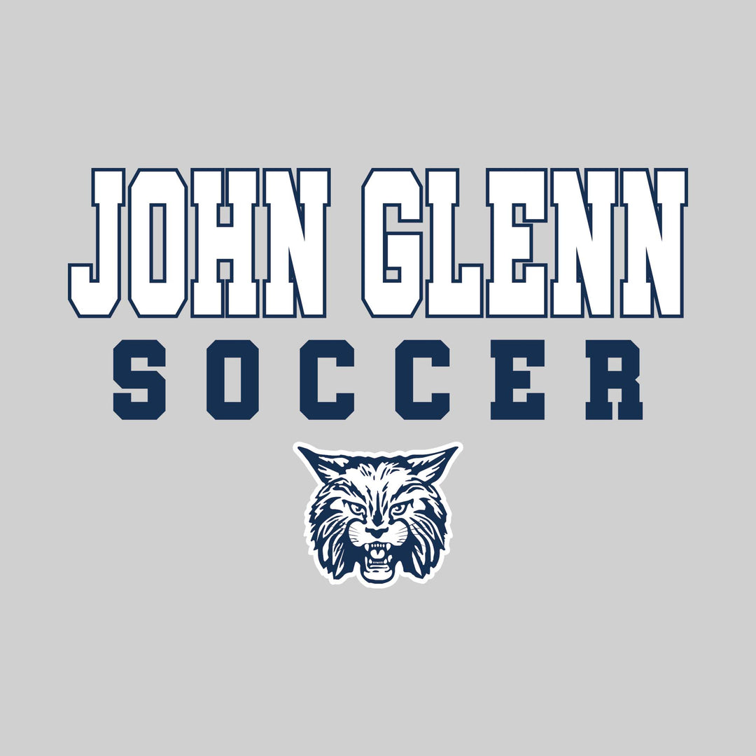John Glenn Bobcats - Soccer - Outlined School Name with Soccer &amp; Mascot