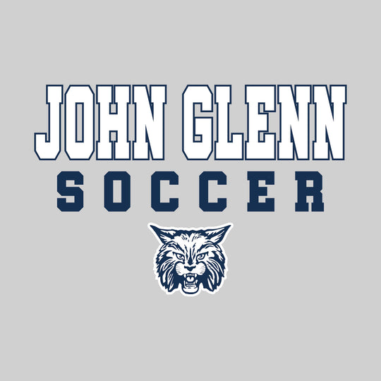 John Glenn Bobcats - Soccer - Outlined School Name with Soccer &amp; Mascot
