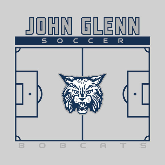 John Glenn Bobcats - Soccer - Pitch Lines with School Name &amp; Mascot
