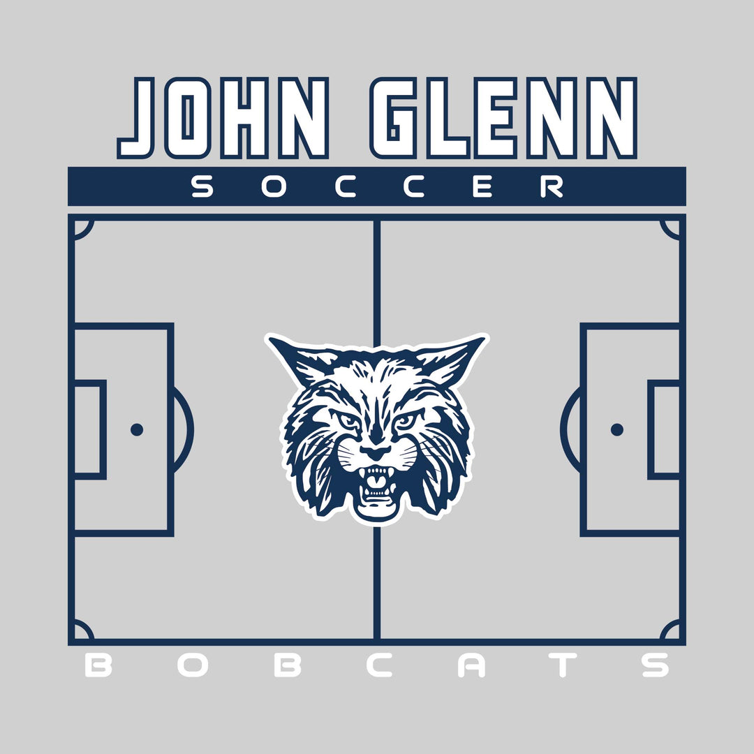 John Glenn Bobcats - Soccer - Pitch Lines with School Name &amp; Mascot