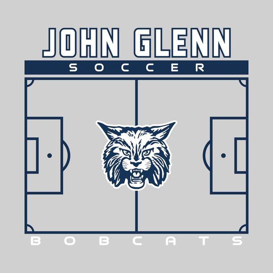 John Glenn Bobcats - Soccer - Pitch Lines with School Name &amp; Mascot