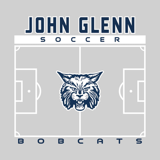 John Glenn Bobcats - Soccer - Pitch Lines with School Name &amp; Mascot