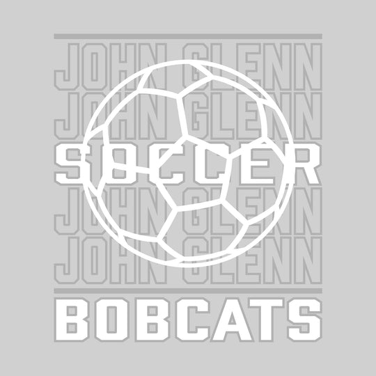 John Glenn Bobcats - Soccer - Repeated School Name with Soccer Ball Outline