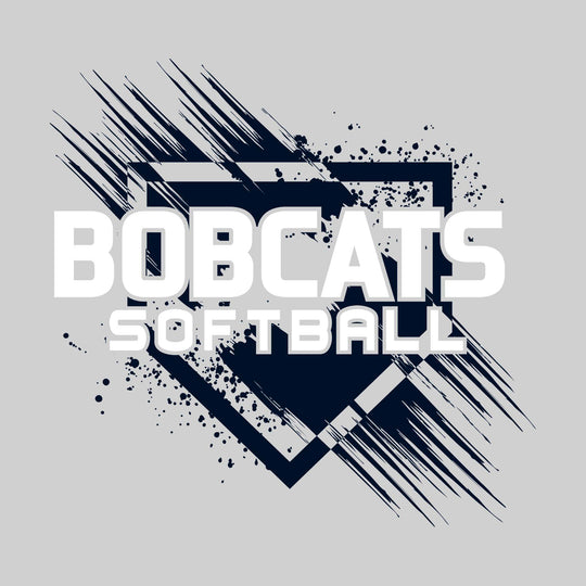 John Glenn Bobcats - Softball - Home Plate with Brush Strokes