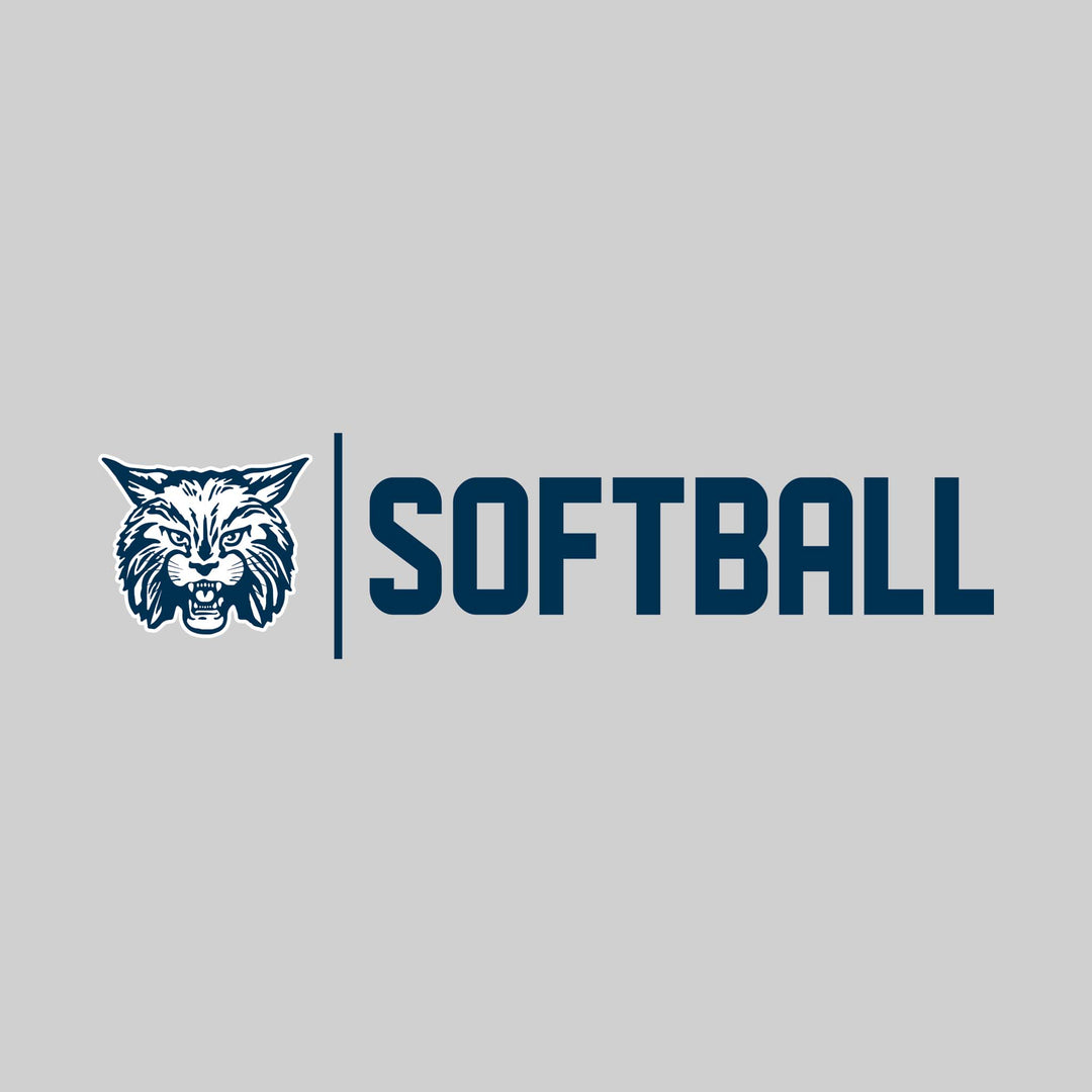 John Glenn Bobcats - Softball - Mascot with Divider &amp; Softball Text