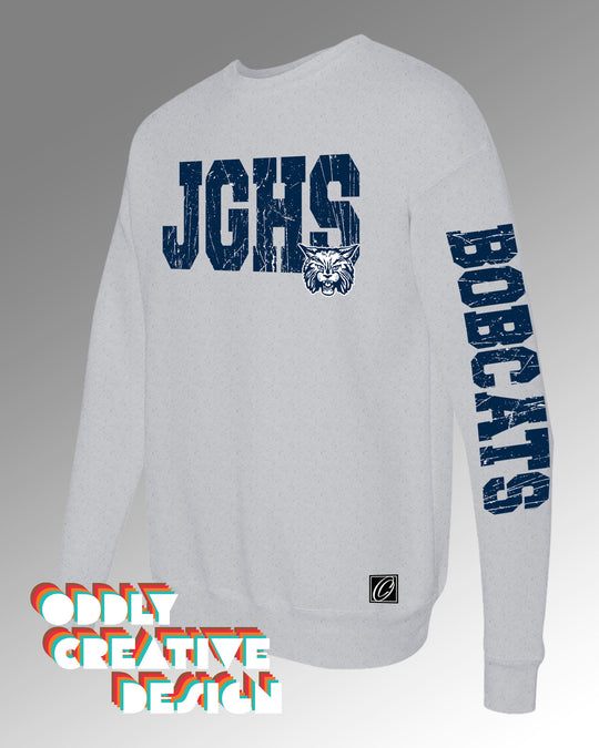 School Acronym with Mascot - Distressed - with Sleeve Print