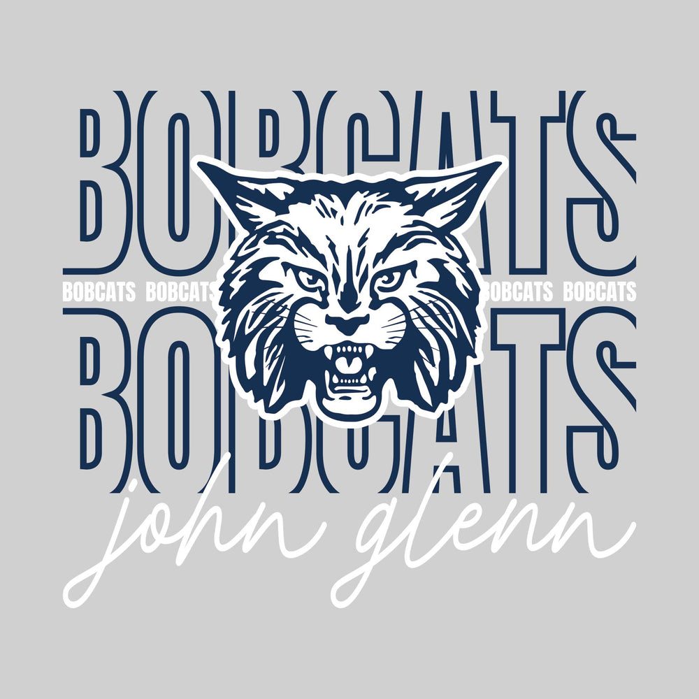 John Glenn Bobcats - Spirit Wear - Outlined Bobcats with Cursive School Name