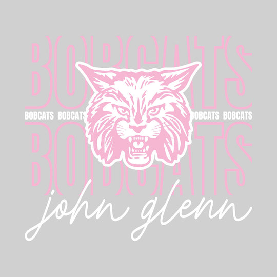 John Glenn Bobcats - Spirit Wear - Outlined Bobcats with Cursive School Name
