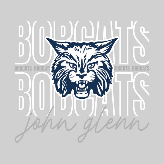 John Glenn Bobcats - Spirit Wear - Outlined Bobcats with Cursive School Name