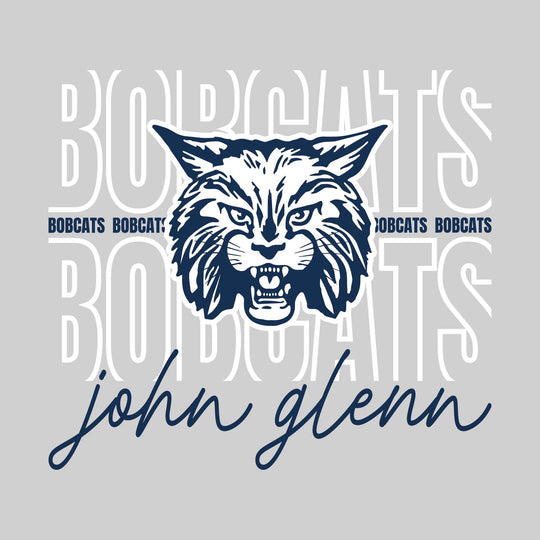 John Glenn Bobcats - Spirit Wear - Outlined Bobcats with Cursive School Name