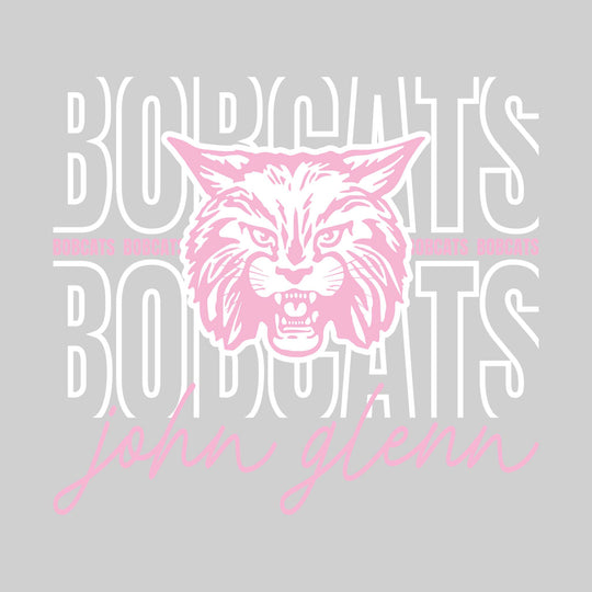 John Glenn Bobcats - Spirit Wear - Outlined Bobcats with Cursive School Name