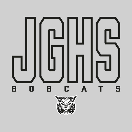 John Glenn Bobcats - Spirit Wear - Outlined School Acronym with Mascot Name &amp; Mascot
