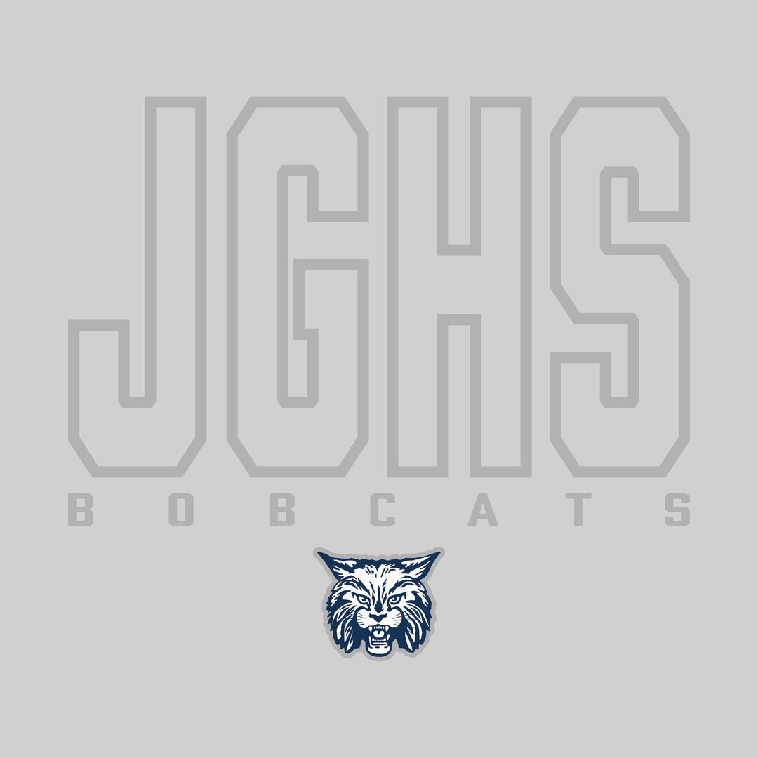 John Glenn Bobcats - Spirit Wear - Outlined School Acronym with Mascot Name &amp; Mascot