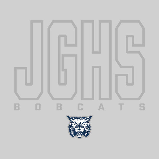 John Glenn Bobcats - Spirit Wear - Outlined School Acronym with Mascot Name &amp; Mascot
