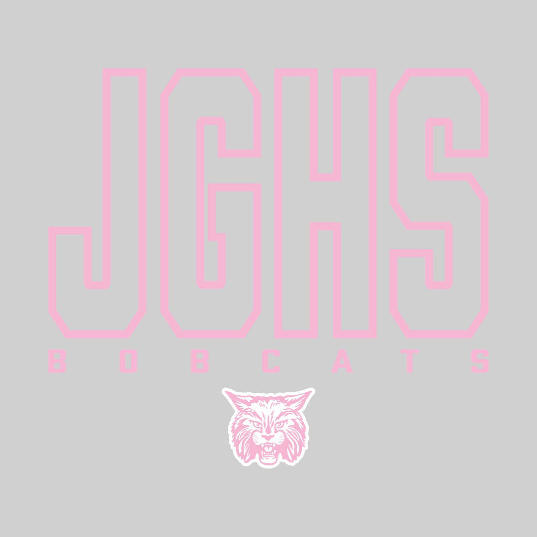John Glenn Bobcats - Spirit Wear - Outlined School Acronym with Mascot Name &amp; Mascot