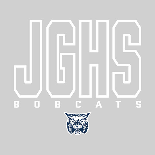 John Glenn Bobcats - Spirit Wear - Outlined School Acronym with Mascot Name &amp; Mascot