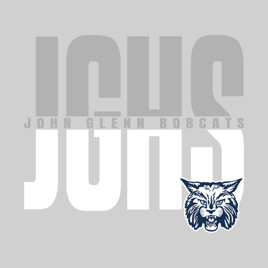 John Glenn Bobcats - Spirit Wear - Split-Color Oversized School Acronym with School Name