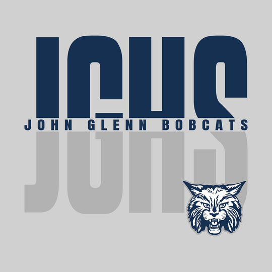 John Glenn Bobcats - Spirit Wear - Split-Color Oversized School Acronym with School Name