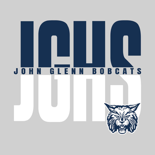 John Glenn Bobcats - Spirit Wear - Split-Color Oversized School Acronym with School Name