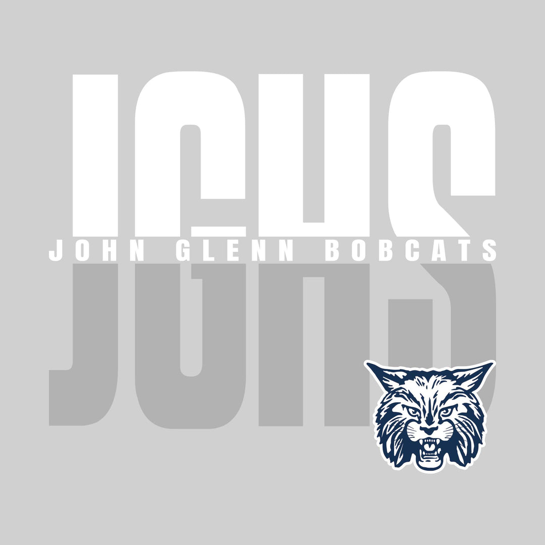 John Glenn Bobcats - Spirit Wear - Split-Color Oversized School Acronym with School Name