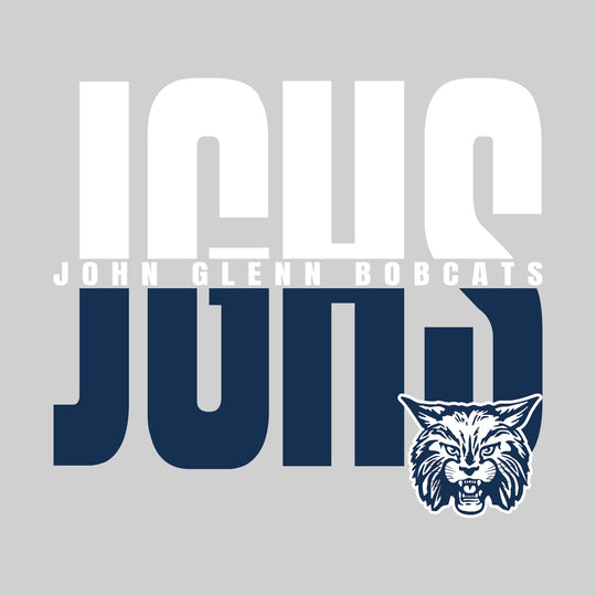John Glenn Bobcats - Spirit Wear - Split-Color Oversized School Acronym with School Name
