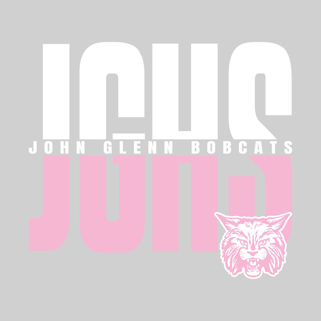 John Glenn Bobcats - Spirit Wear - Split-Color Oversized School Acronym with School Name