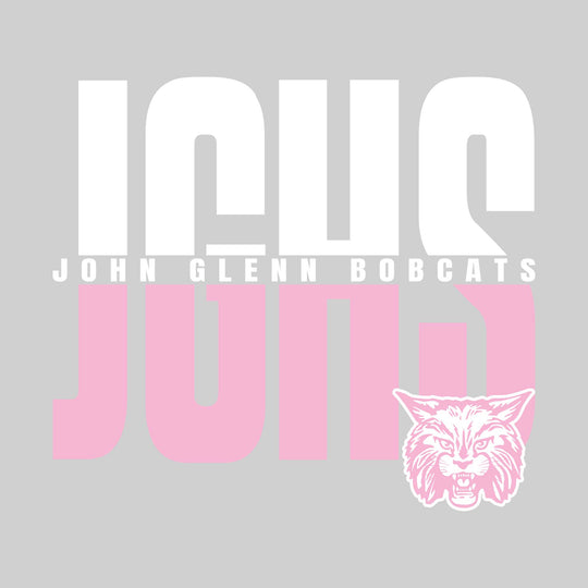 John Glenn Bobcats - Spirit Wear - Split-Color Oversized School Acronym with School Name