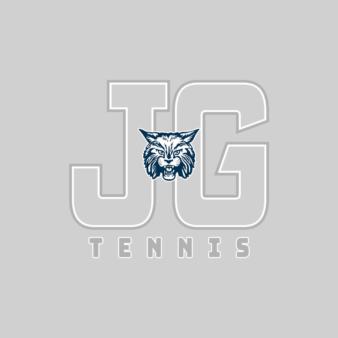 John Glenn Bobcats - Tennis - Outlined Letters Over Tennis