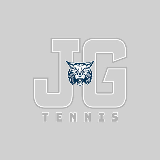 John Glenn Bobcats - Tennis - Outlined Letters Over Tennis