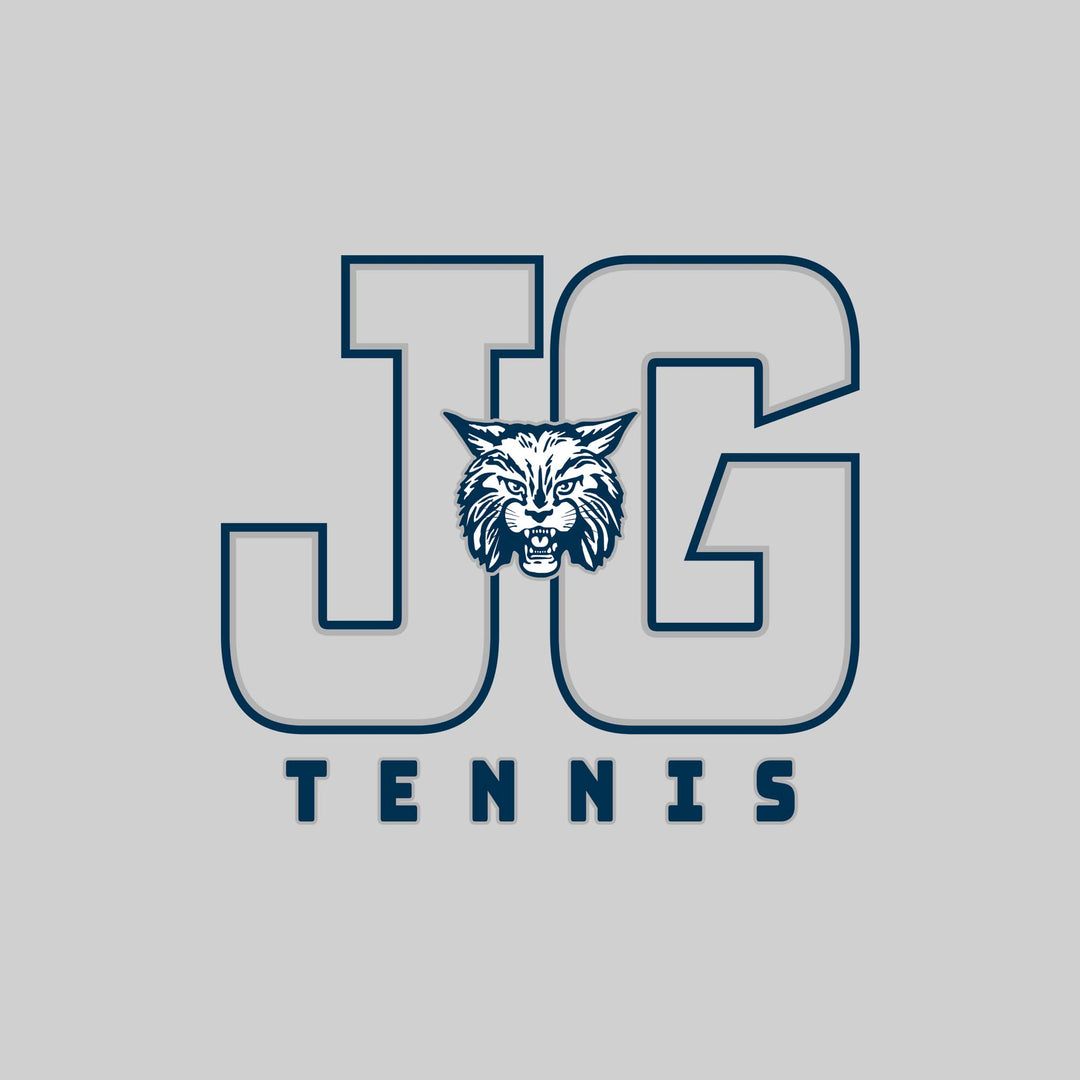 John Glenn Bobcats - Tennis - Outlined Letters Over Tennis