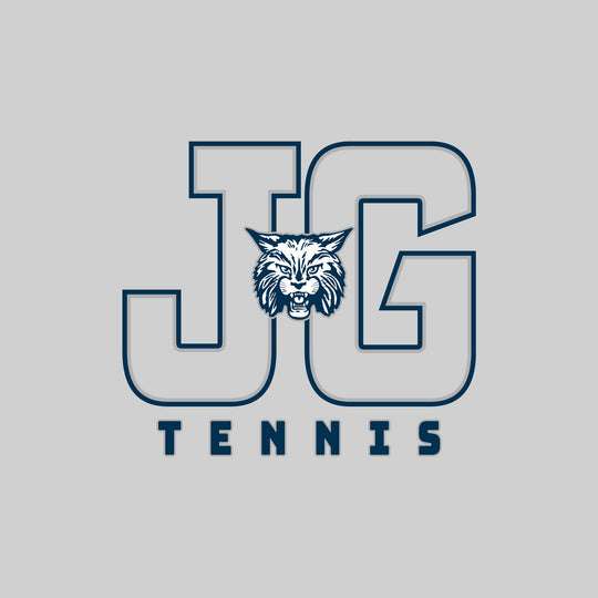 John Glenn Bobcats - Tennis - Outlined Letters Over Tennis
