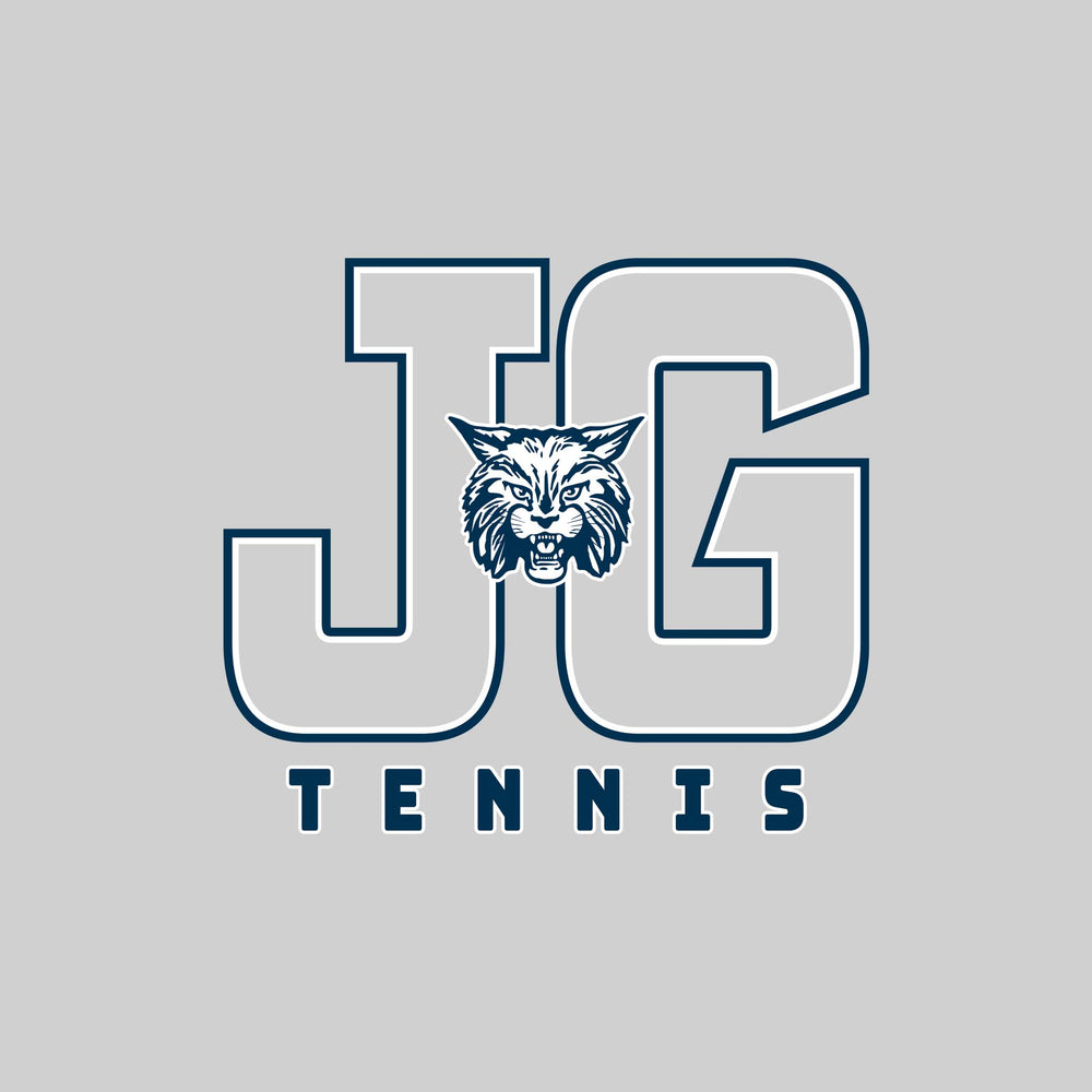 John Glenn Bobcats - Tennis - Outlined Letters Over Tennis