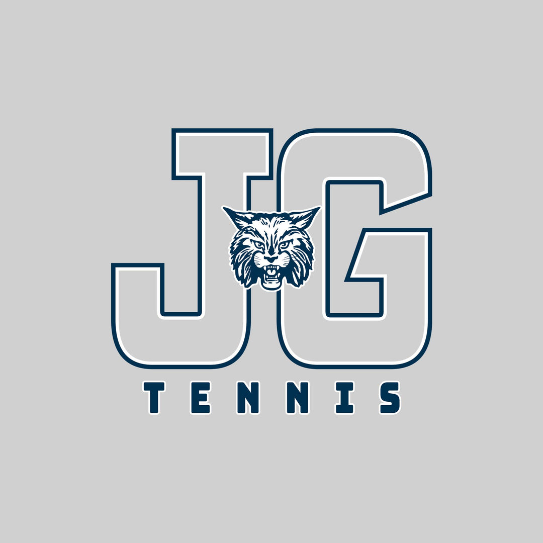 John Glenn Bobcats - Tennis - Outlined Letters Over Tennis