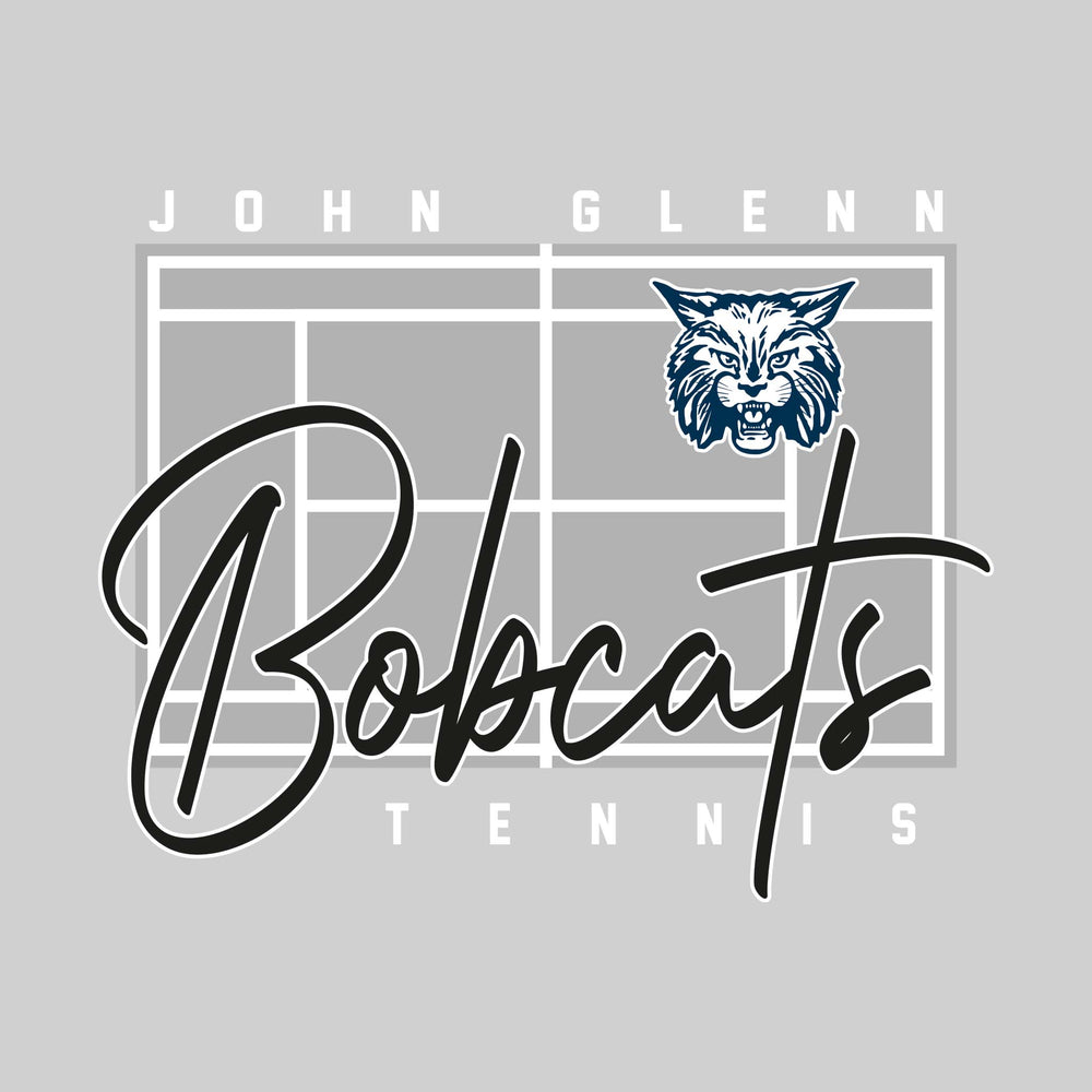 John Glenn Bobcats - Tennis - Tennis Court with School Name and Mascot