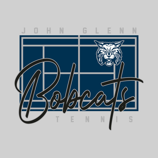 John Glenn Bobcats - Tennis - Tennis Court with School Name and Mascot