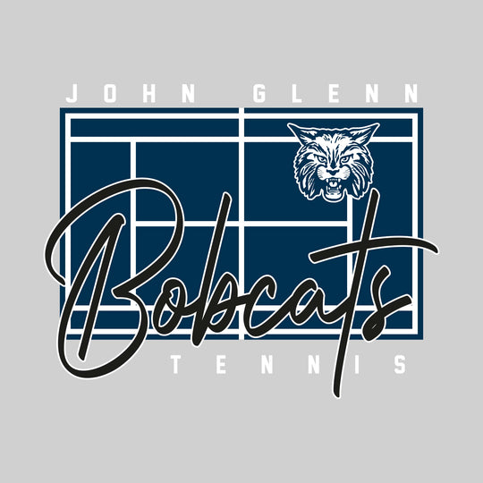 John Glenn Bobcats - Tennis - Tennis Court with School Name and Mascot