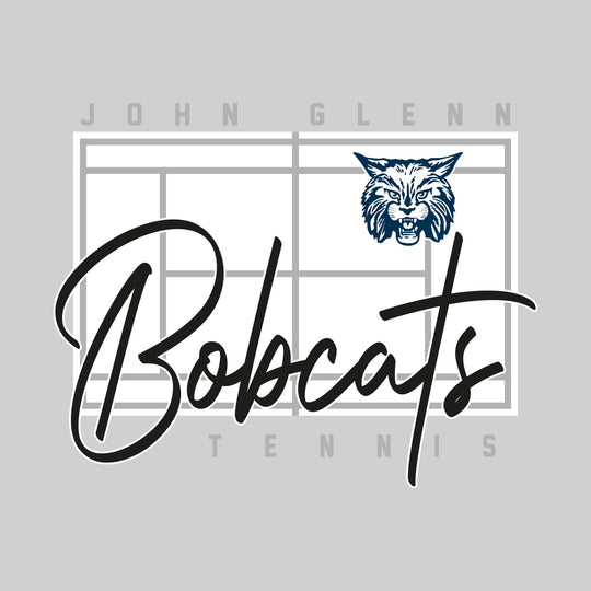 John Glenn Bobcats - Tennis - Tennis Court with School Name and Mascot