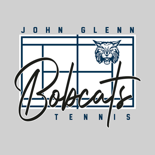 John Glenn Bobcats - Tennis - Tennis Court with School Name and Mascot