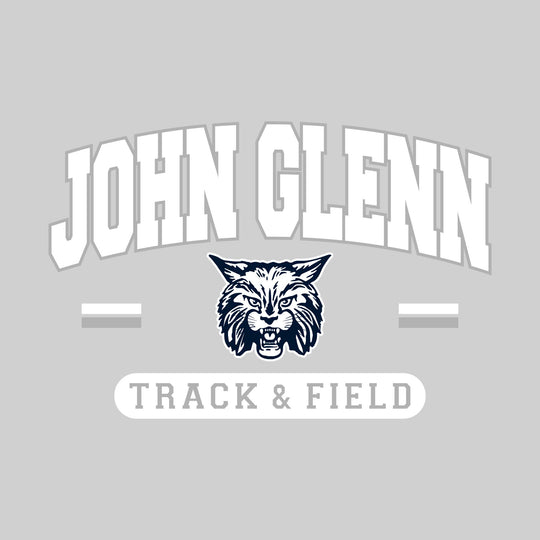 John Glenn Bobcats - Track & Field - Arched School Name Over Mascot with School Color Bars
