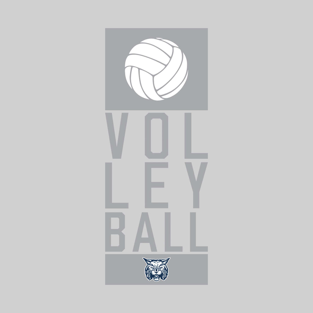 CMMS Bobcats - Volleyball - Stacked Letters with Volleyball and Mascot