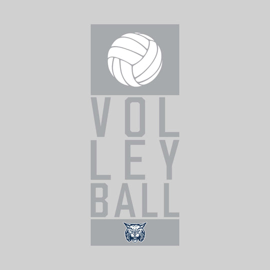 CMMS Bobcats - Volleyball - Stacked Letters with Volleyball and Mascot