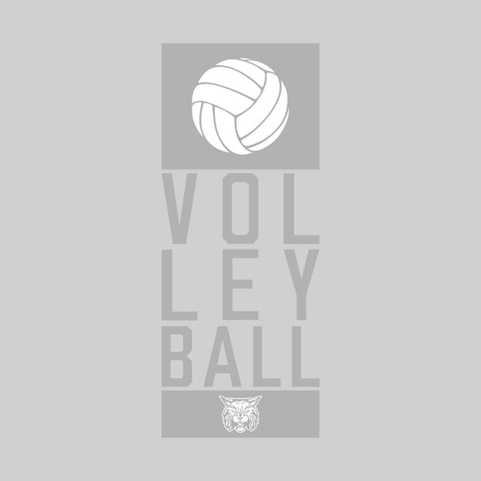 CMMS Bobcats - Volleyball - Stacked Letters with Volleyball and Mascot