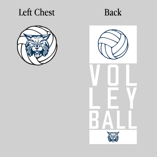 CMMS Bobcats - Volleyball - Stacked Letters with Volleyball and Mascot