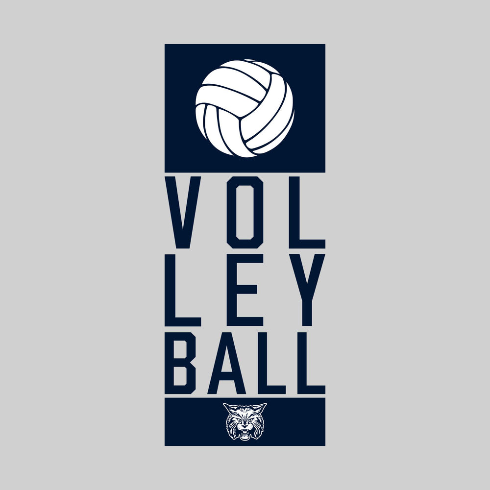 CMMS Bobcats - Volleyball - Stacked Letters with Volleyball and Mascot