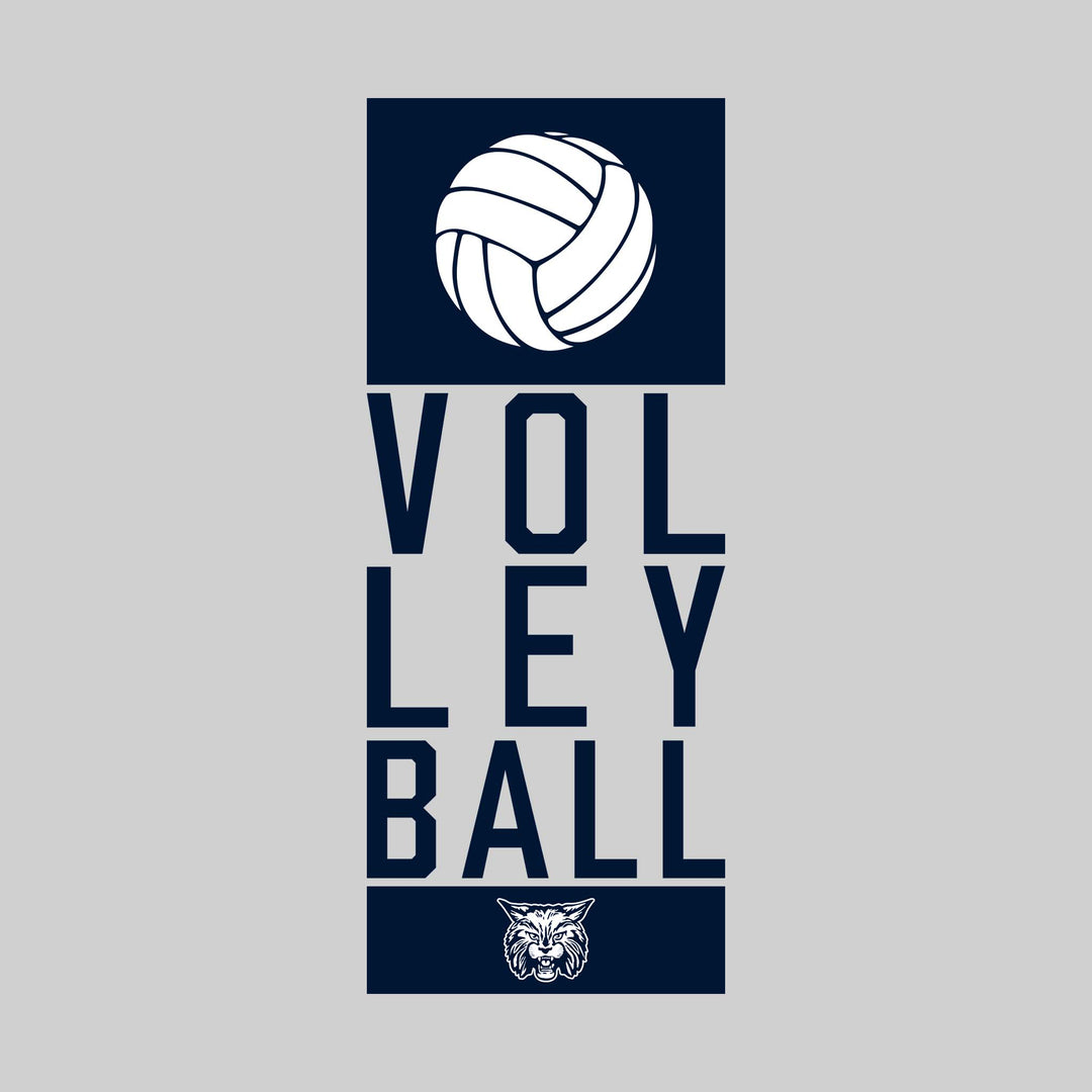 CMMS Bobcats - Volleyball - Stacked Letters with Volleyball and Mascot